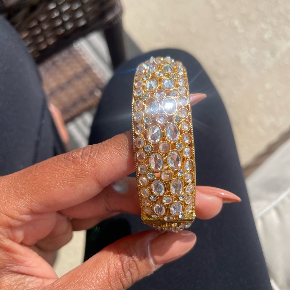 Elegant Gold and Silver Crystal Bracelet